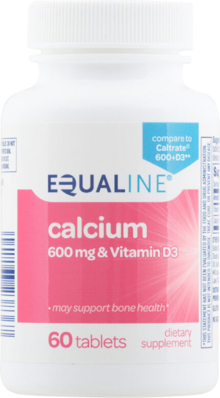Equaline, Calcium 600Mg & Vitamin D3 Tablets, Case Of 3, 60 Ct