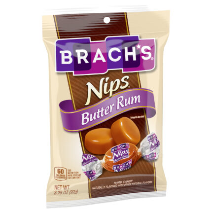 Brach'S Confections, Nips Butter Rum Hard Candy, Case Of 12, 3.25 Oz