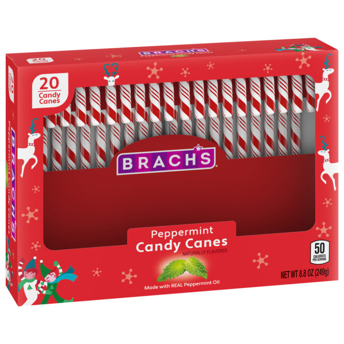 Brach'S, Holiday Red & White Peppermint Candy Canes Carton, Case Of 24, 8.8 Oz - Image 1