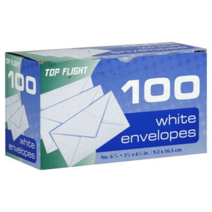 Top Flght, White Envelopes, 1 Each, 100 Ct