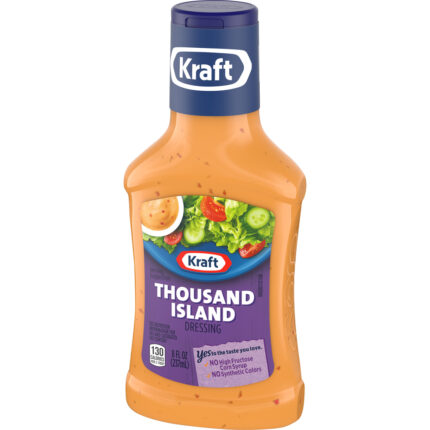 Kraft, Thousand Island Salad Dressing Bottle, Case Of 9, 8 Fl Oz