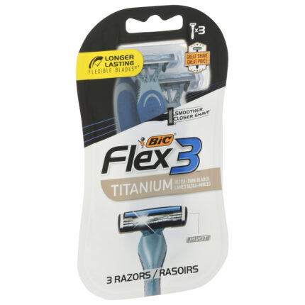Bic, Flex 3 Titanium Razors, Case Of 4, 3 Ct