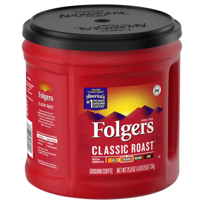Folgers, Medium Ground Classic Roast Coffee, Case Of 6, 25.9 Oz - Image 1