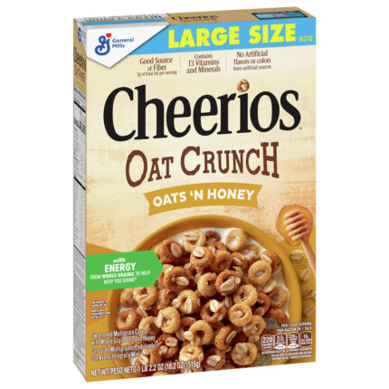 General Mills, Oat Crunch Oats And Honey Breakfast Cereal Box, Case Of 12, 18.2 Oz