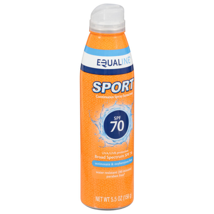 Equaline, Sport Continuous Spray Broad Spectrum Spf 70 Sunscreen, Case Of 6, 5.5 Oz - Image 1
