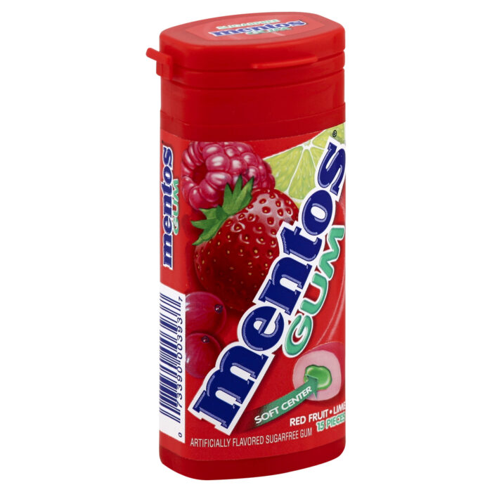 Mentos, Gum Soft Center Red Fruit Lime, Case Of 10, 15 Ct - Image 1