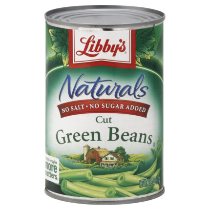 Libby'S, Naturals No Salt No Sugar Added Cut Green Beans, Case Of 12, 14.5 Oz