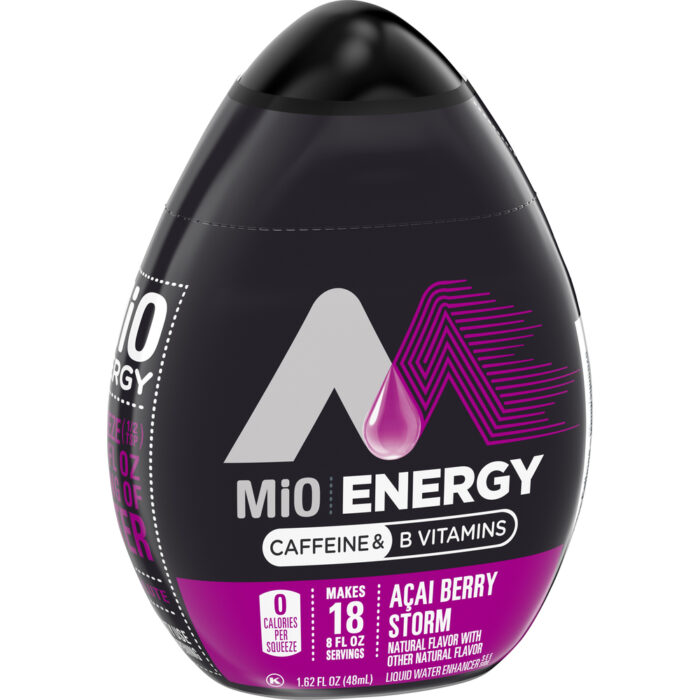 Mio, Energy Acai Berry Storm Naturally Flavored Liquid Water Enhancer With Caffeine And B Vitamins Bottle, Case Of 12, 1.62 Fl Oz - Image 1
