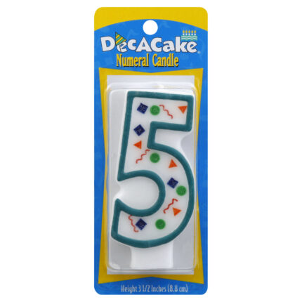 Dec A Cake, Numeral Candle No 5, Case Of 6, 1 Ct