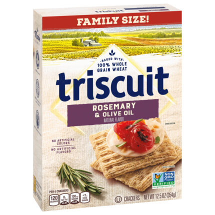 Triscuit, Crackers Rosemary & Olive Oil Family Size, Case Of 6, 12.5 Oz