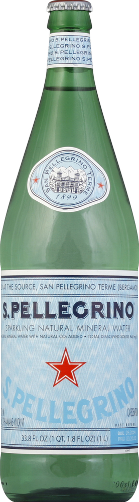 San Pellegrino, Sparkling Natural Mineral Water Glass Single, Case Of 12, 33.8 Fl Oz