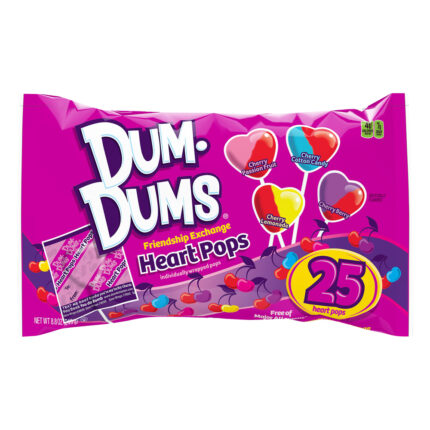 Dum Dums, Heart Pops, Case Of 12, 8.8 Oz