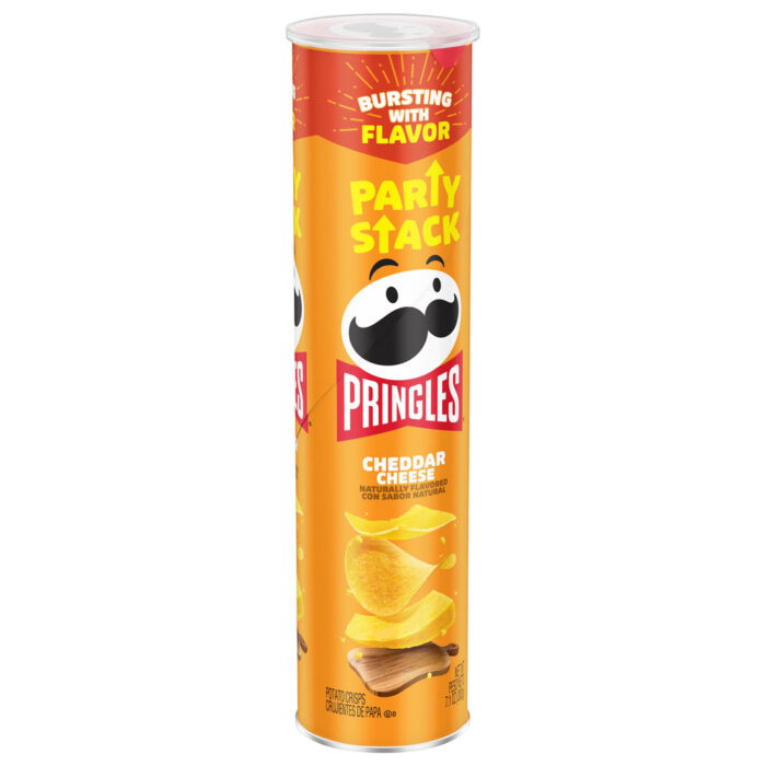 Pringles, Party Stack Cheddar Cheese Potato Crisps, Case Of 14, 7.1 Oz - Image 1