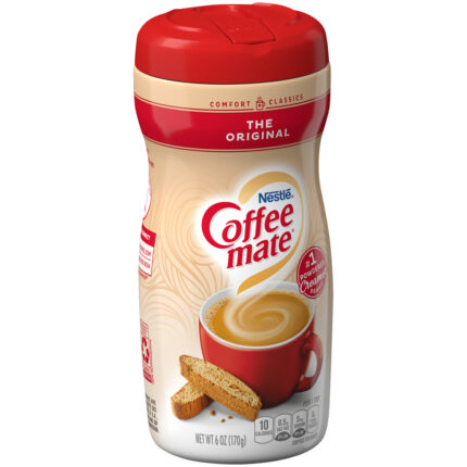 Coffee Mate, The Original Powdered Creamer Canister Non Dairy Lactose Free Cholesterol Free Gluten Free Creamer, Case Of 12, 6 Oz