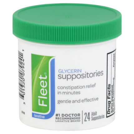 Fleet, Laxative Glycerin Suppositories For Adult Constipation, Case Of 12, 24 Ct