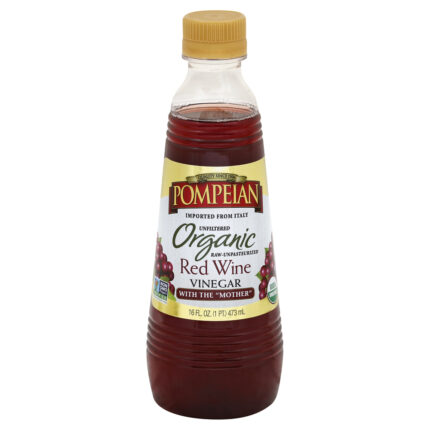 Pompeian, Organic Red Wine Vinegar, Case Of 6, 16 Fl Oz