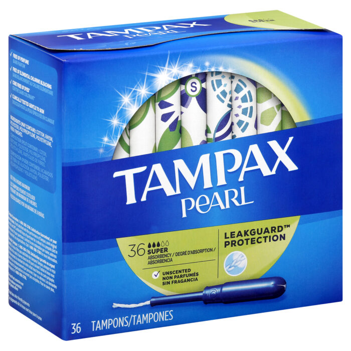 Tampax, Pearl Tampons Leak Guard Protection, Case Of 3, 36 Ct - Image 1