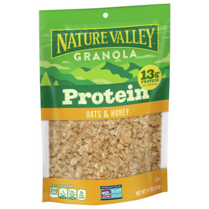 Nature Valley, Oats And Honey Protein Granola Pouch, Case Of 4, 11 Oz