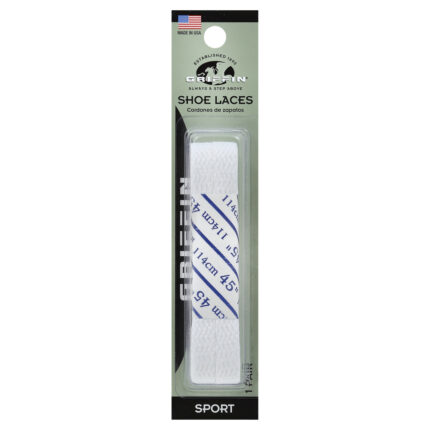 Griffin, Shoe Laces Sport White, Case Of 6, 45 In