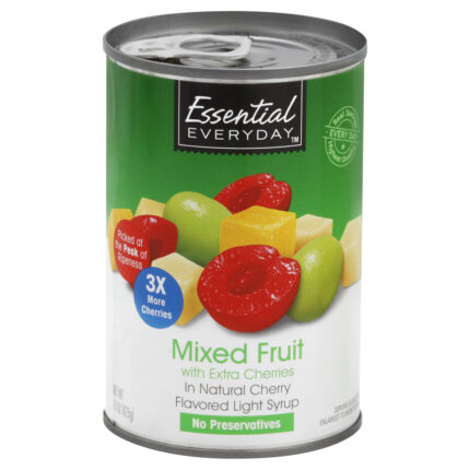 Essential Everyday, Mixed Fruit With Extra Cherries In Natural Cherry Flavored Light Syrup, Case Of 12, 15 Oz