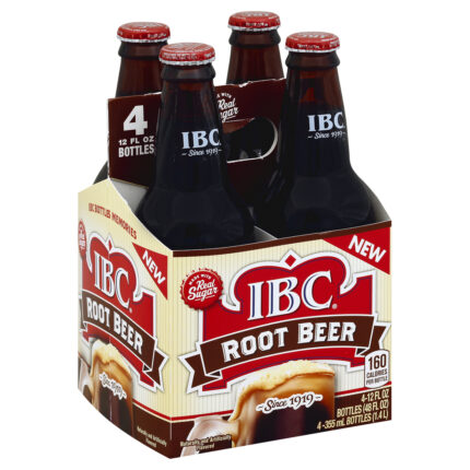 Ibc, Root Beer Soda 4 Pk/12 Fl Oz Glass Bottles, Case Of 6, 48 Fl Oz