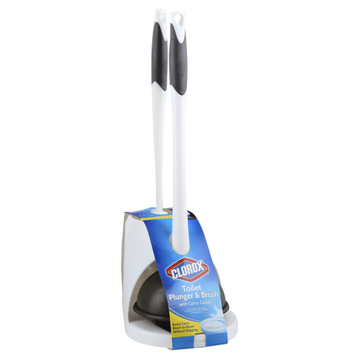 Clorox, Toilet Plunger & Brush With Carry Caddy, Case Of 4, 1 Ct - Image 1