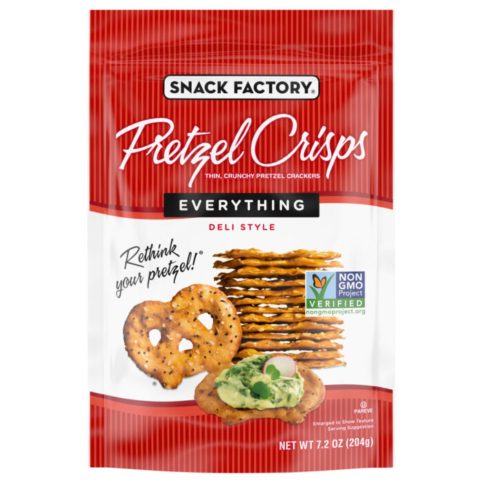 Snack Factory, Pretzel Crisps Everything Thin Crunchy Crackers Deli Style, Case Of 12, 7.2 Oz - Image 1