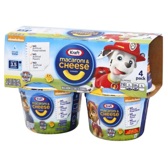 Kraft, Easy Microwavable Macaroni And Cheese Cups With Nickelodeon Paw Patrol Pasta Shapes Pack, Case Of 6, 7.6 Oz - Image 1