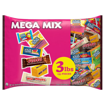 Hershey'S, Mega Mix Chocolate And Sweets Assortment Candy Halloween Bulk Variety Bag 135 Pieces, Case Of 9, 48.29 Oz