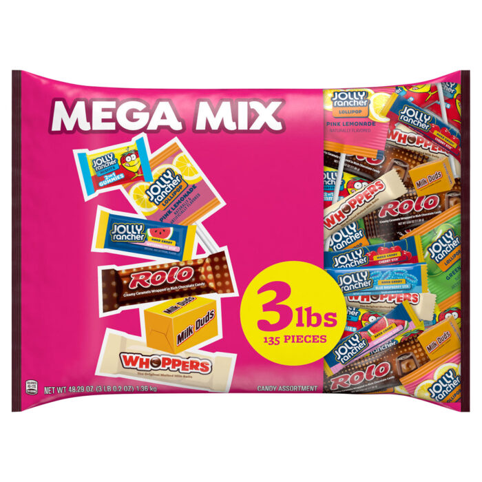 Hershey'S, Mega Mix Chocolate And Sweets Assortment Candy Halloween Bulk Variety Bag 135 Pieces, Case Of 9, 48.29 Oz - Image 1