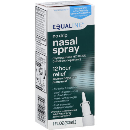 Equaline, No Drip Nasal Spray 12 Hour Relief, Case Of 6, 1 Fl Oz
