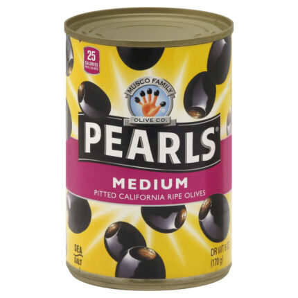 Pearls, Medium Pitted California Ripe Olives, Case Of 12, 6 Oz