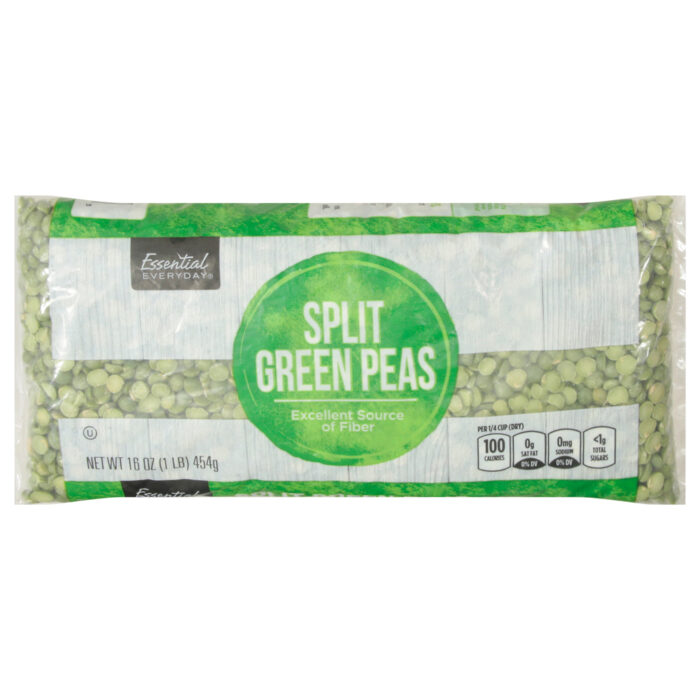 Essential Everyday, Peas Split Green, Case Of 12, 16 Oz - Image 1