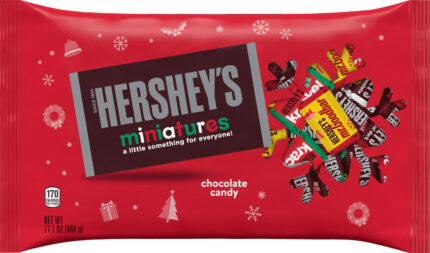 Hershey'S, Holiday Miniatures Assorted Milk & Dark Chocolate Candy Bars Bag, Case Of 24, 17.1 Oz