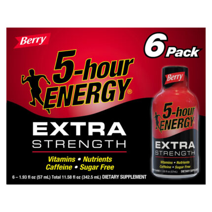 5-Hour Energy, Shots Extra Strength Sugar-Free Berry 6 Pack, 1 Each, 11.58 Fl Oz