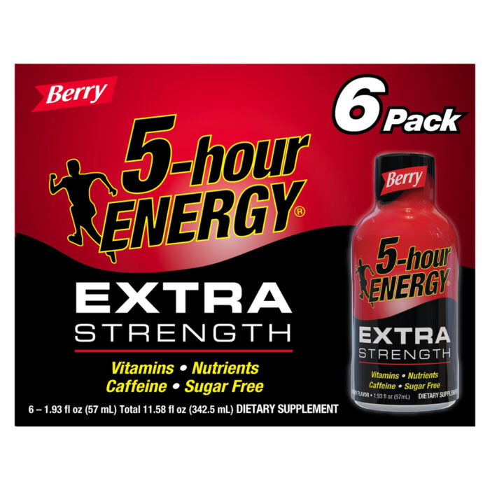 5-Hour Energy, Shots Extra Strength Sugar-Free Berry 6 Pack, 1 Each, 11.58 Fl Oz - Image 1