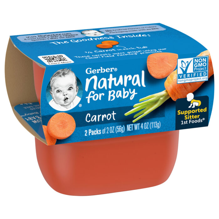Gerber, Natural For Baby Carrot, Case Of 8, 4 Oz - Image 1