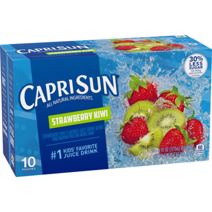 Capri Sun, Strawberry Kiwi Naturally Flavored Juice Drink Blend Pouches, Case Of 4, 60 Fl Oz