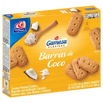 Gamesa, Barra De Coco Cookies Coconut Naturally And Artificially Flavored, Case Of 12, 14.3 Oz