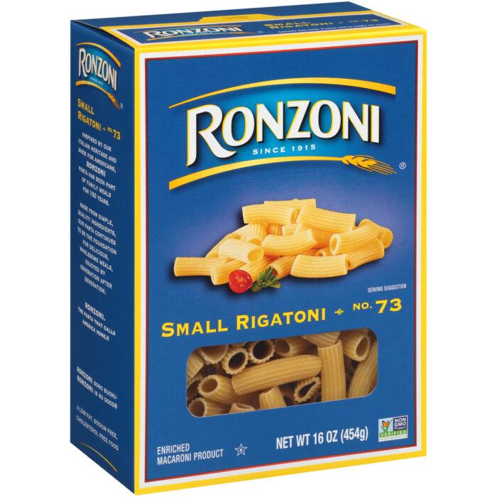Ronzoni, Small Rigatoni Box, Case Of 12, 16 Oz - Image 1