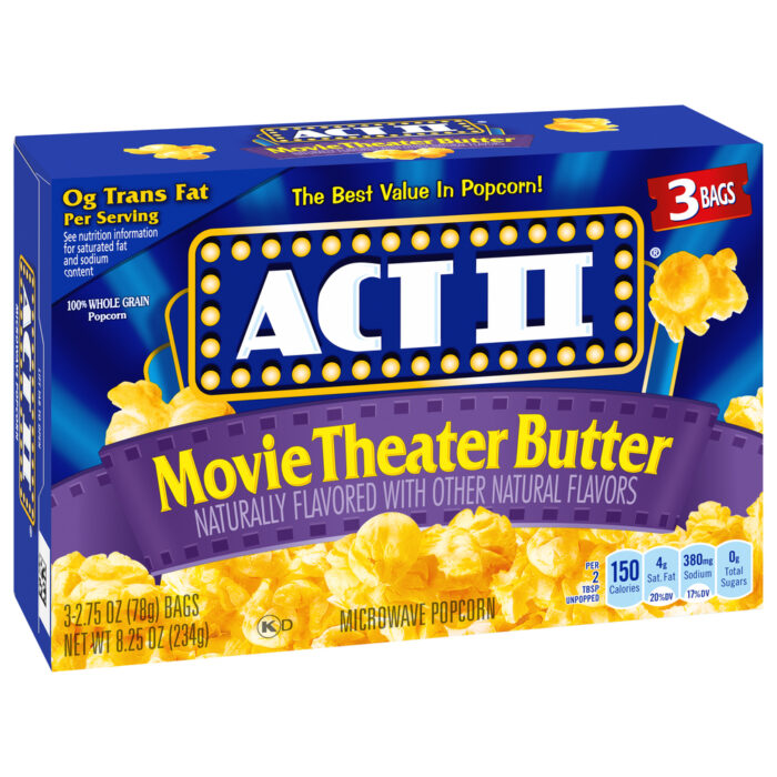 Act Il, Movie Theater Butter Microwave Popcorn, Case Of 12, 8.25 Oz - Image 1