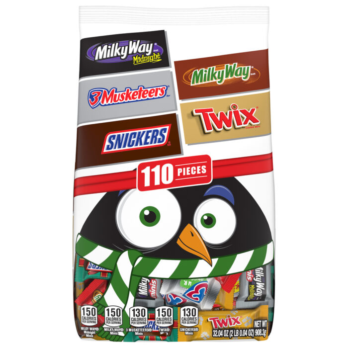 Mars, Snickers Twix 3 Musketeers Milky Way And Milky Way Midnight Miniature Bars 110 Pieces Bag, Case Of 12, 32.04 Oz - Image 1