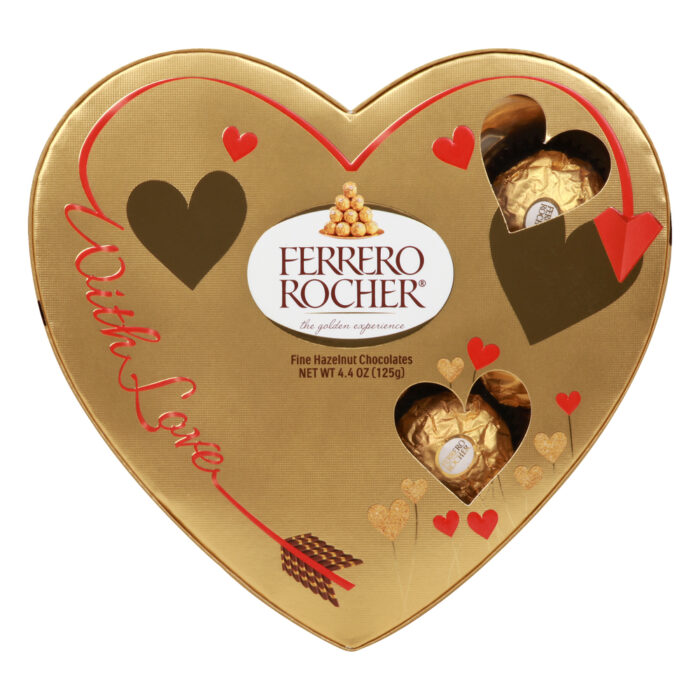 Ferrero Rocher, Heart Hazelnut Chocolates, Case Of 6, 4.4 Oz - Image 1