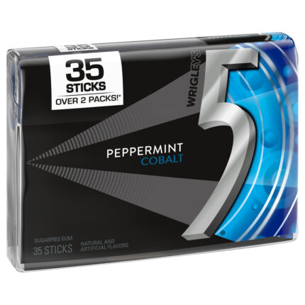 Five, 5 Gum Peppermint Cobalt Sugarfree Gum 35 Stick Pack, Case Of 6, 3.32 Oz
