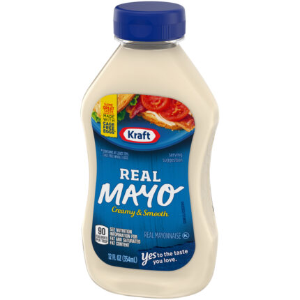 Kraft, Real Mayonnaise Squeeze Bottle, Case Of 12, 12 Fl Oz