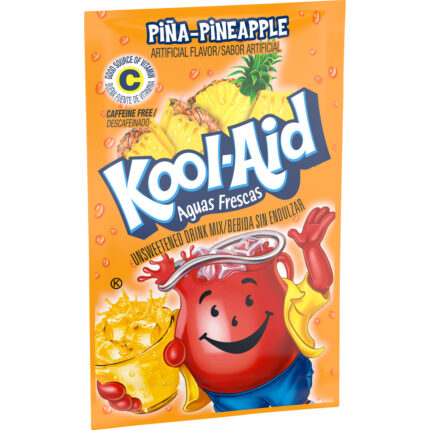 Kool-Aid, Unsweetened Pina Pineapple Artificially Flavored Powdered Soft Drink Mix Packet, Case Of 48, .14Oz