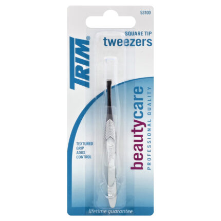 Trim, Beauty Care Professional Quality Square Tip Tweezers With Textured Grip, Case Of 6, 1 Ct
