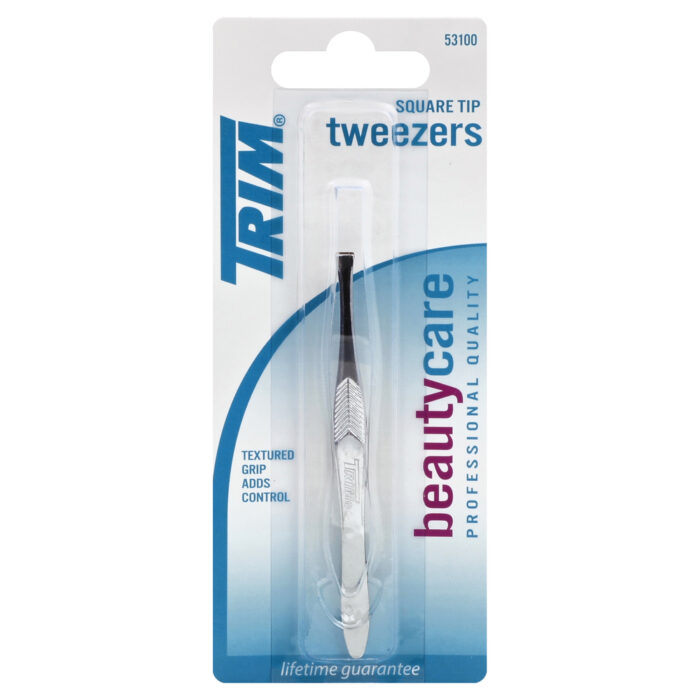 Trim, Beauty Care Professional Quality Square Tip Tweezers With Textured Grip, Case Of 6, 1 Ct - Image 1