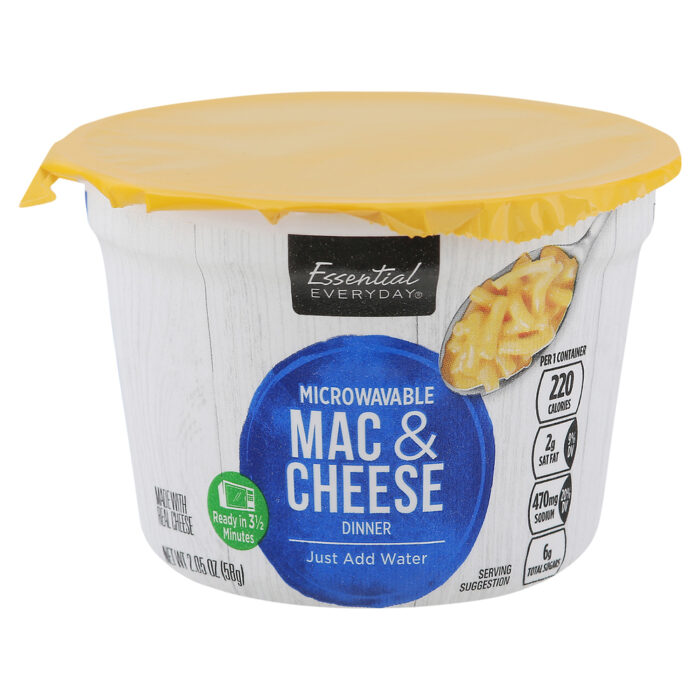 Essential Everyday, Mac & Cheese Microwave Dinner, Case Of 10, 2.05 Oz - Image 1