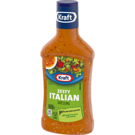 Kraft, Zesty Italian Dressing Bottle, Case Of 6, 16 Fl Oz